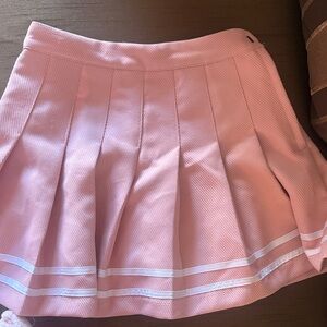 Divided Soft Pink Pleated Skater Skirt